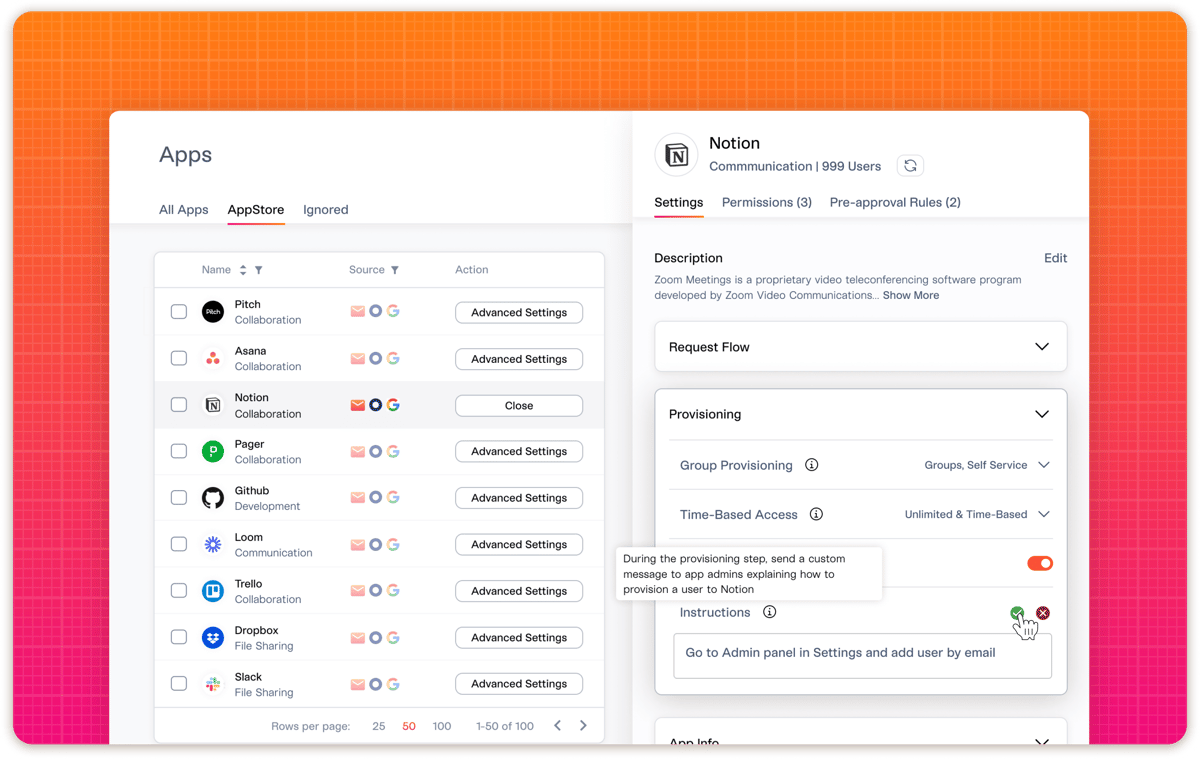 4. Add Custom Provisioning Instructions for Apps (Request)